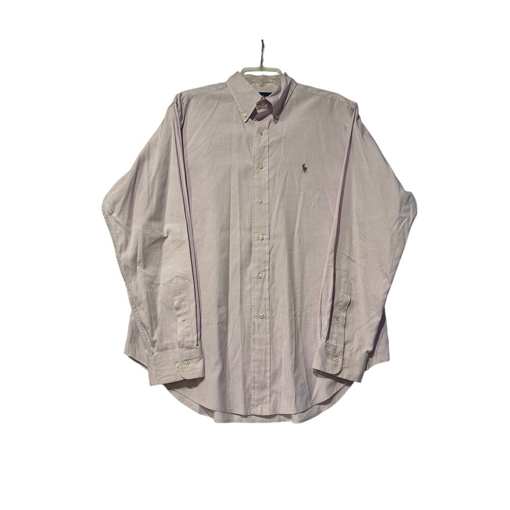 Ralph Lauren Classic Fit Cotton Lilac Purple Button Down Men's Shirt Sz 16.5